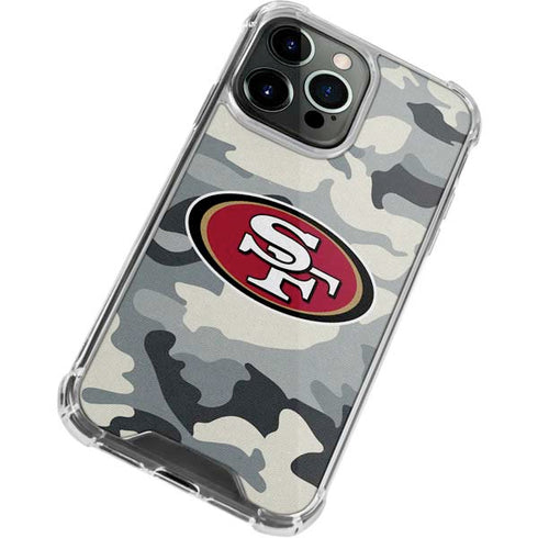 NFL San Francisco 49ers Camo iPhone 13 Pro Clear Case
