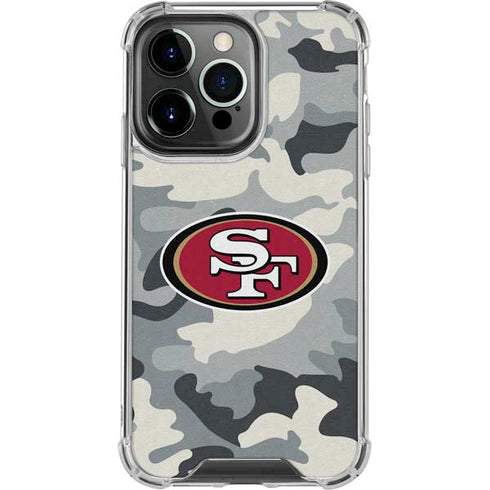 NFL San Francisco 49ers Camo iPhone 15 Pro Clear Case
