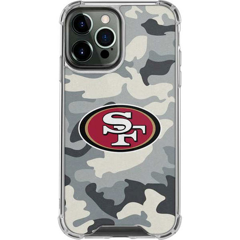 NFL San Francisco 49ers Camo iPhone 14 Pro Max Clear Case