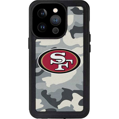 NFL San Francisco 49ers Camo iPhone 14 Pro Waterproof Case