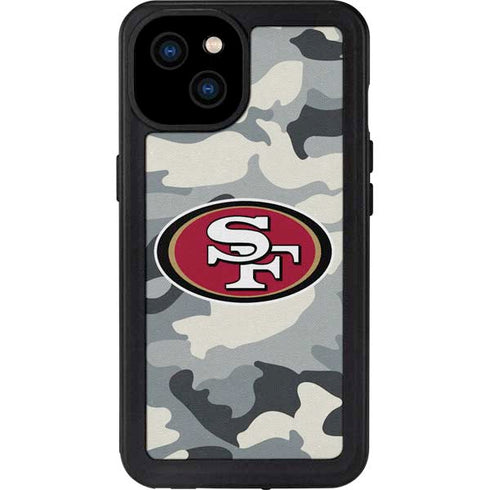 NFL San Francisco 49ers Camo iPhone 15 Plus Waterproof Case