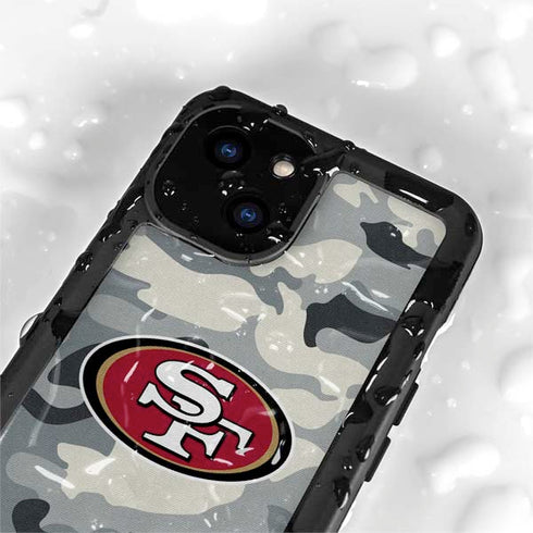 NFL San Francisco 49ers Camo iPhone 15 Plus Waterproof Case