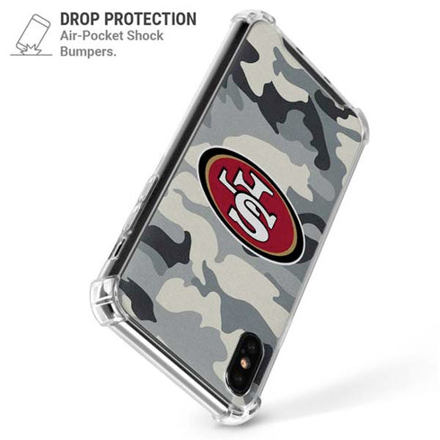 NFL San Francisco 49ers Camo iPhone XS Max Clear Case
