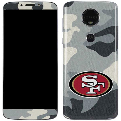 NFL San Francisco 49ers Camo Moto E5 Plus Skin