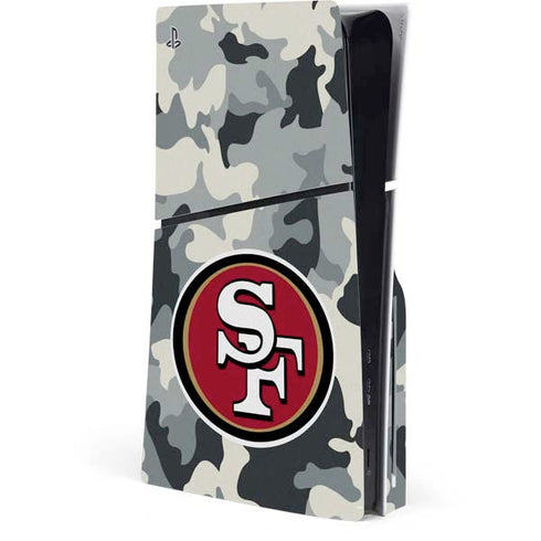 NFL San Francisco 49ers Camo PS5 Slim Disk Console Skin