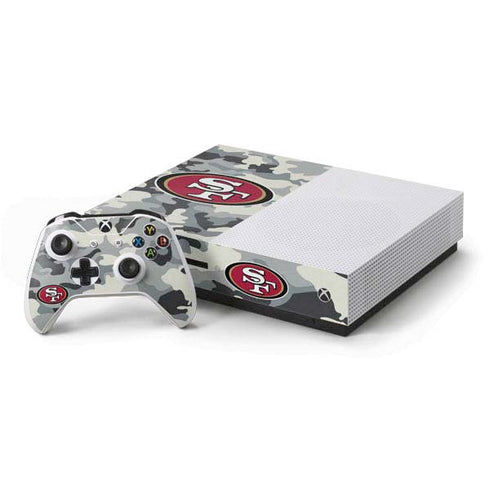 NFL San Francisco 49ers Camo Xbox One S Console and Controller Bundle Skin