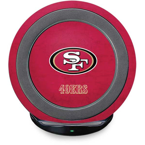 NFL San Francisco 49ers Distressed Fast Charge Wireless Charging Stand Skin