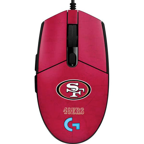 NFL San Francisco 49ers Distressed G203 Prodigy RGB Wired Gaming Mouse Skin