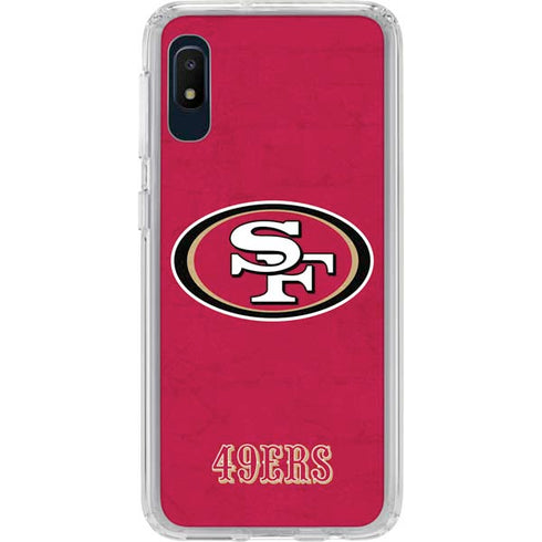 NFL San Francisco 49ers Distressed Galaxy A10e Clear Case