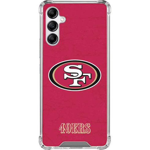 NFL San Francisco 49ers Distressed Galaxy A14 5G Clear Case