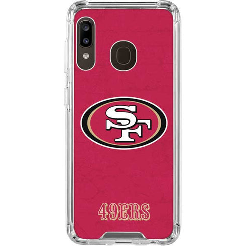 NFL San Francisco 49ers Distressed Galaxy A30 Clear Case