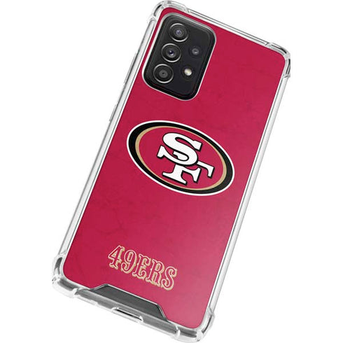 NFL San Francisco 49ers Distressed Galaxy A52 5G Clear Case