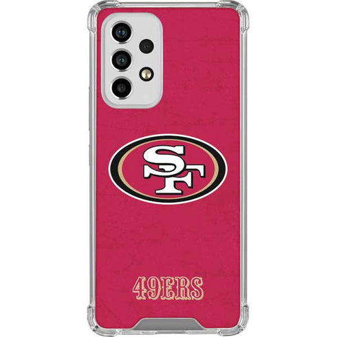 NFL San Francisco 49ers Distressed Galaxy A53 5G Clear Case