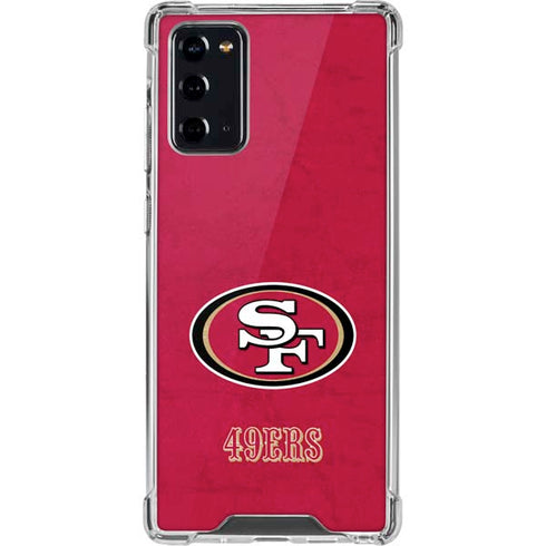 NFL San Francisco 49ers Distressed Galaxy Note20 5G Clear Case