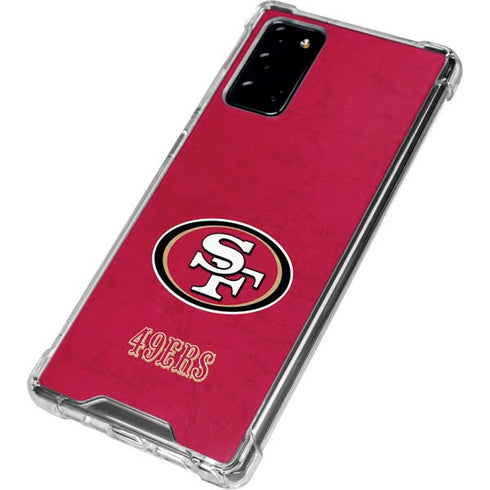 NFL San Francisco 49ers Distressed Galaxy Note20 5G Clear Case