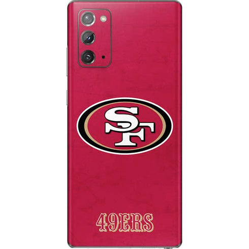 NFL San Francisco 49ers Distressed Galaxy Note20 5G Skin