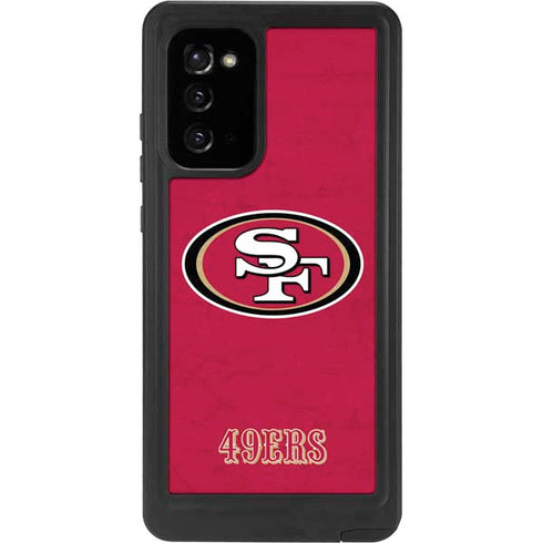 NFL San Francisco 49ers Distressed Galaxy Note20 5G Waterproof Case