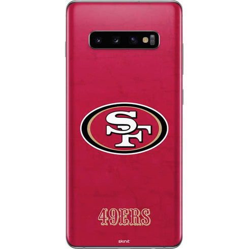 NFL San Francisco 49ers Distressed Galaxy S10 Plus Skin