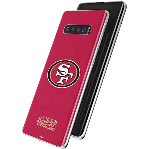 NFL San Francisco 49ers Distressed Galaxy S10 Plus Skin