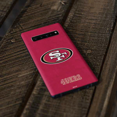 NFL San Francisco 49ers Distressed Galaxy S10 Plus Skin