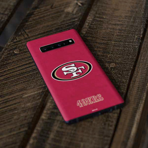 NFL San Francisco 49ers Distressed Galaxy S10 Skin