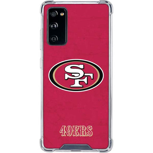 NFL San Francisco 49ers Distressed Galaxy S20 FE Clear Case