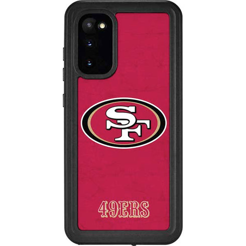 NFL San Francisco 49ers Distressed Galaxy S20 Waterproof Case