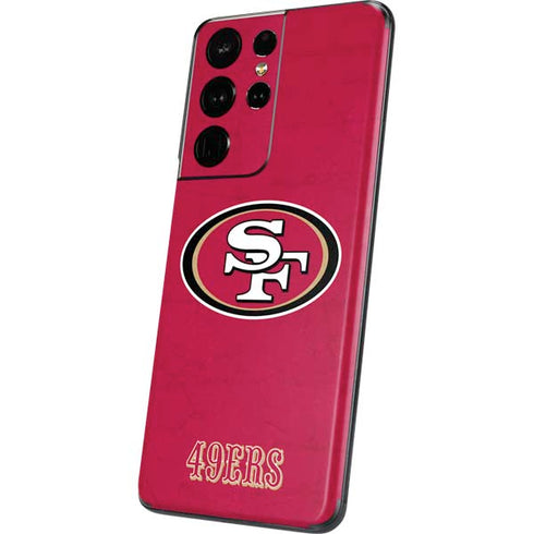 NFL San Francisco 49ers Distressed Galaxy S21 Ultra 5G Skin