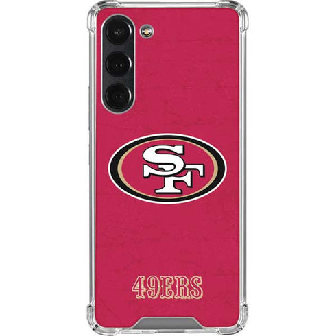 NFL San Francisco 49ers Distressed Galaxy S23 Plus Clear Case