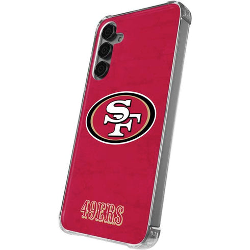 NFL San Francisco 49ers Distressed Galaxy S24 Plus Clear Case