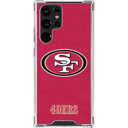 NFL San Francisco 49ers Distressed Galaxy S24 Ultra Clear Case