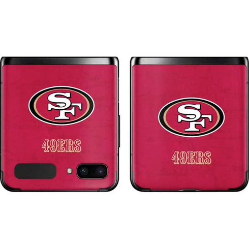 NFL San Francisco 49ers Distressed Galaxy Z Flip Skin