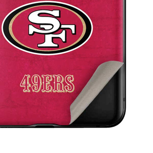 NFL San Francisco 49ers Distressed Galaxy Z Flip Skin