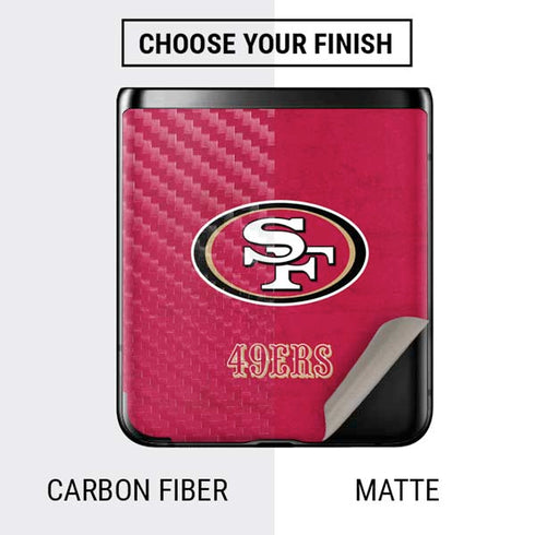 NFL San Francisco 49ers Distressed Galaxy Z Flip Skin