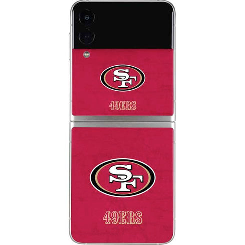 NFL San Francisco 49ers Distressed Galaxy Z Flip3 5G Skin