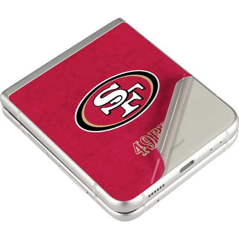 NFL San Francisco 49ers Distressed Galaxy Z Flip3 5G Skin