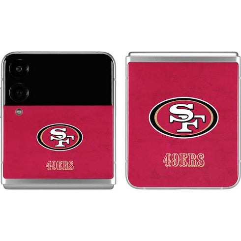 NFL San Francisco 49ers Distressed Galaxy Z Flip4 5G Skin