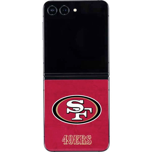 NFL San Francisco 49ers Distressed Galaxy Z Flip5 5G Skin