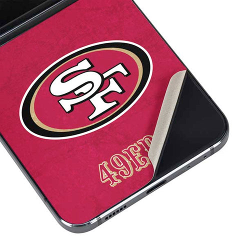NFL San Francisco 49ers Distressed Galaxy Z Flip5 5G Skin