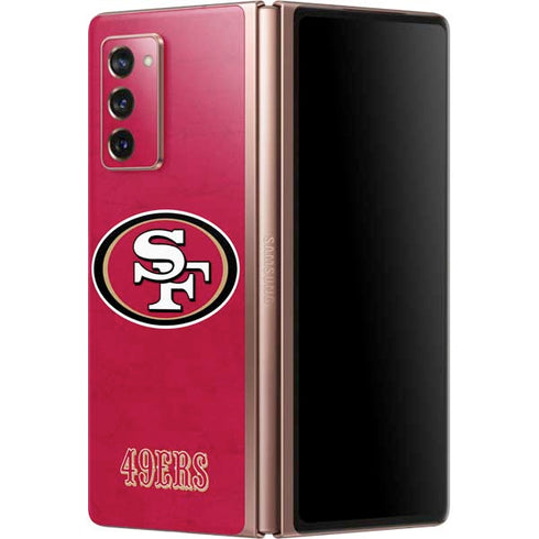 NFL San Francisco 49ers Distressed Galaxy Z Fold2 5G Skin