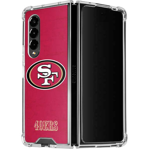 NFL San Francisco 49ers Distressed Galaxy Z Fold4 5G Clear Case