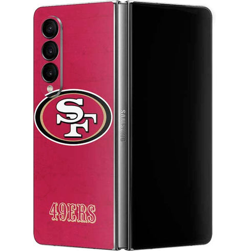 NFL San Francisco 49ers Distressed Galaxy Z Fold4 5G Skin
