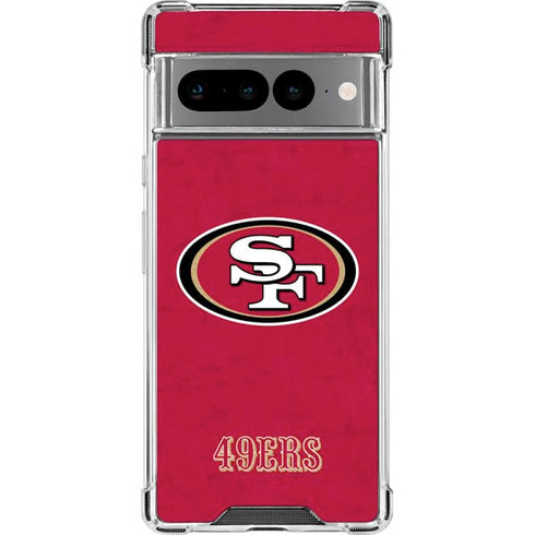 NFL San Francisco 49ers Distressed Google Pixel 7 Pro Clear Case