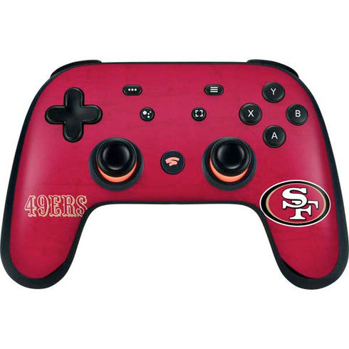 NFL San Francisco 49ers Distressed Google Stadia Controller Skin