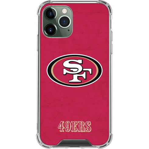 NFL San Francisco 49ers Distressed iPhone 11 Pro Max Clear Case