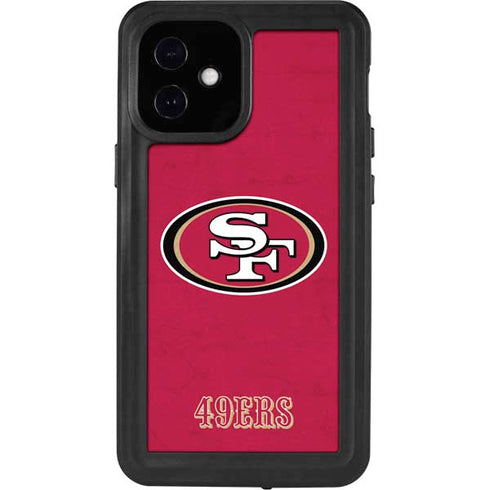 NFL San Francisco 49ers Distressed iPhone 12 Mini Waterproof Case