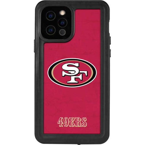 NFL San Francisco 49ers Distressed iPhone 12 Pro Waterproof Case