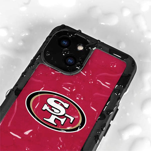 NFL San Francisco 49ers Distressed iPhone 13 Mini Waterproof Case