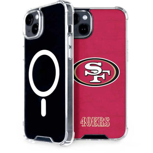 NFL San Francisco 49ers Distressed iPhone 15 MagSafe Case