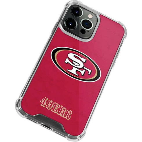 NFL San Francisco 49ers Distressed iPhone 14 Pro Clear Case
